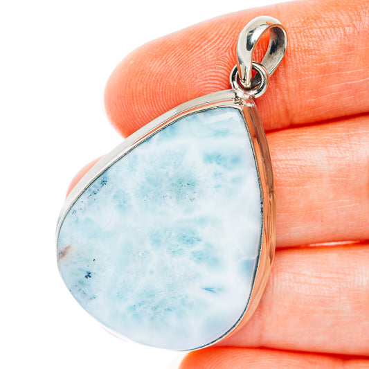 Larimar Pendant 1 7/8" (German Silver)