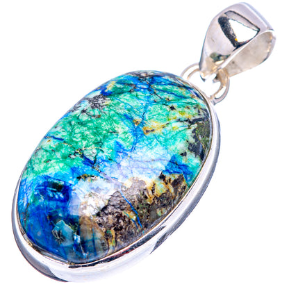 Azurite Pendant 1 3/8" (.925 Sterling Silver)