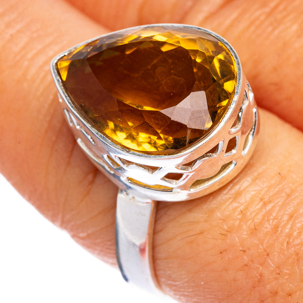Faceted Citrine Ring Size 8 (925 Sterling Silver) R1133