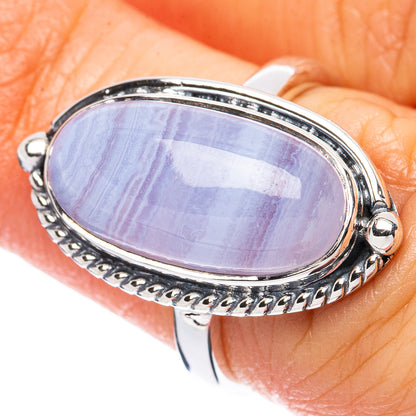 Premium Blue Lace Agate 925 Sterling Silver Ring Size 5.75 Ana Co R3523