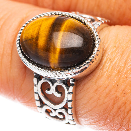 Tiger Eye 925 Sterling Silver Ring Size 7.75 (925 Sterling Silver) R5411