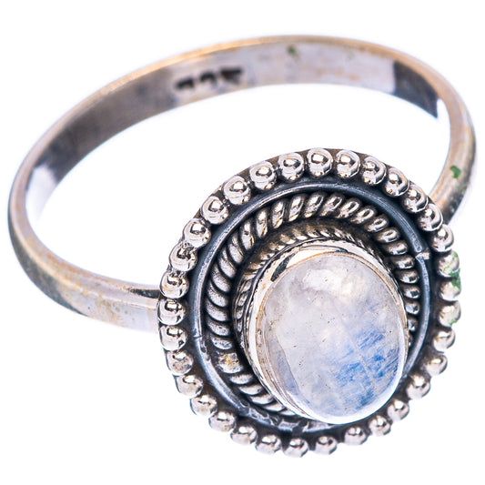 Rainbow Moonstone Dainty Ring Size 8 (925 Sterling Silver) R5980
