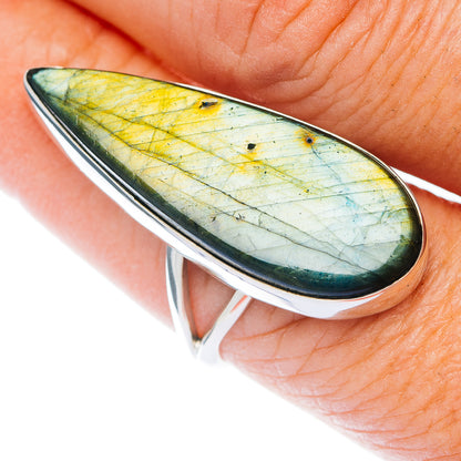 Large Premium Spectrolite Ring Size 9 (.925 Sterling Silver)