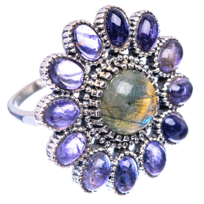 Large Labradorite, Tanzanite Ring Size 8 (925 Sterling Silver) R141064