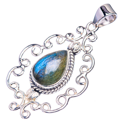 Premium Labradorite Pendant 1 3/4" (925 Sterling Silver) P38746