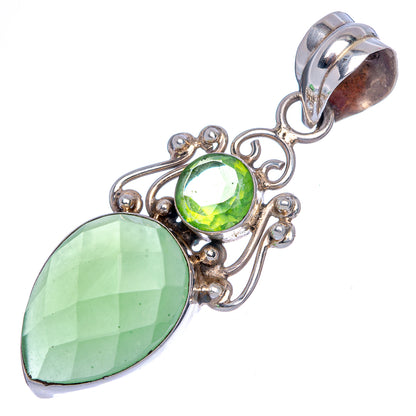 Chrysoprase, Peridot Pendant 1 3/4" (925 Sterling Silver) P40093
