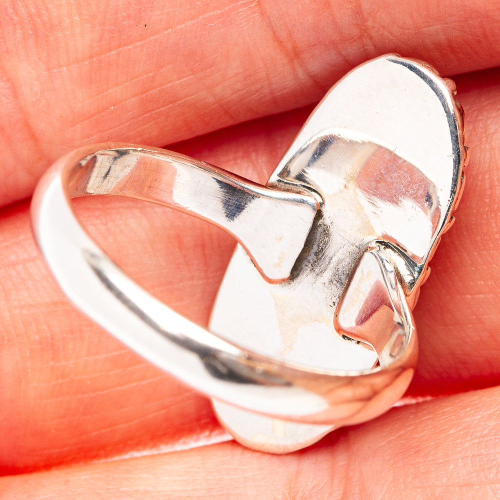 Pink Moonstone Ring Size 8 (.925 Sterling Silver)