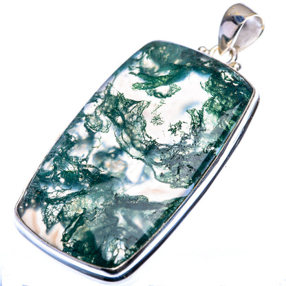 Green Moss Agate Pendant 2" (925 Sterling Silver) PD38467