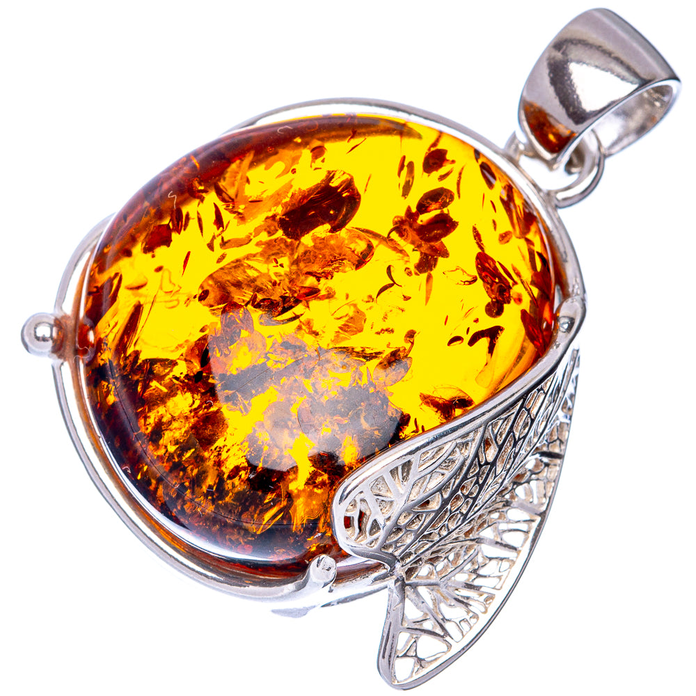 Ana Silver Co Baltic Amber Pendant 1 1/2" (925 Sterlnig Silver)