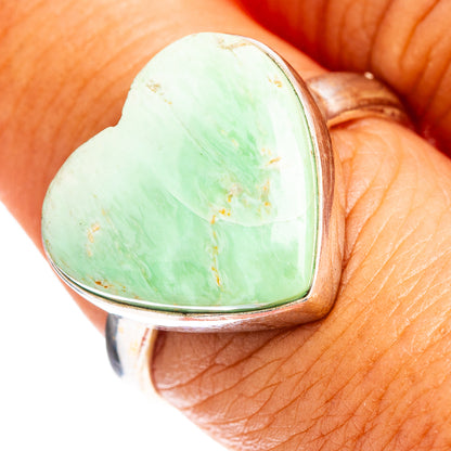 Variscite Heart Ring Size 8 (.925 Sterling Silver)