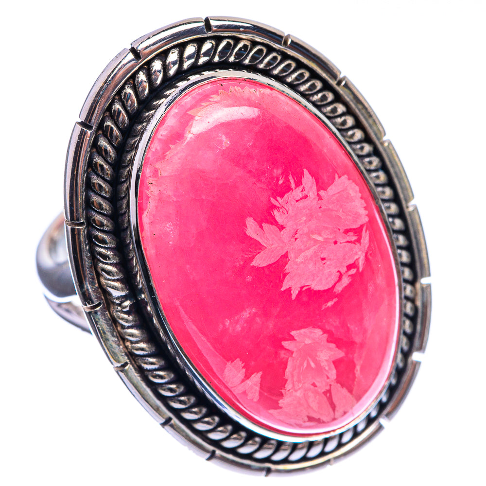 Large Rhodochrosite 925 Sterling Silver Ring Size 7.5