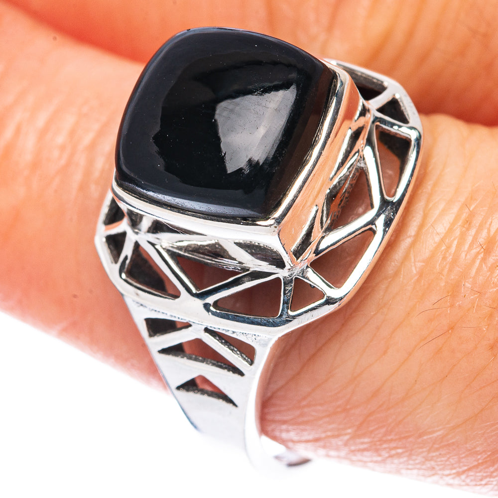 Black Onyx Ring Size 8.75 (925 Sterling Silver) R2895