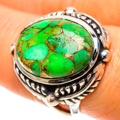 Green Copper Composite Turquoise Ring Size 7.25 (925 Sterling Silver) RING139259