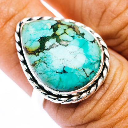 Premium Tibetan Turquoise Ring Size 7.25 (.925 Sterling Silver)