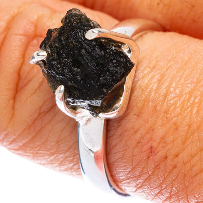Rare Czech Moldavite Ring Size 8.25 (925 Sterling Silver) R146611