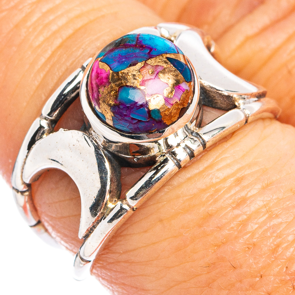 Pink Dahlia Mohave Turquoise Ring Size 7.75 (.925 Sterling Silver)