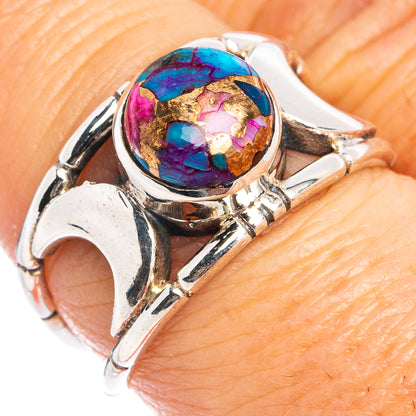 Pink Dahlia Mohave Turquoise Ring Size 7.75 (.925 Sterling Silver)