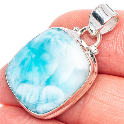 Larimar Pendant 1 1/4" (925 Sterling Silver) P40155