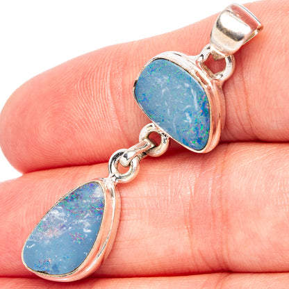 Rare Doublet Opal Pendant 1 7/8" (.925 Sterling Silver)