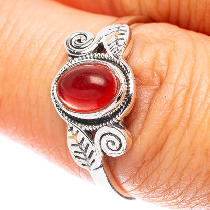 Carnelian Leaf 925 Sterling Silver Ring Size 7.75 (925 Sterling Silver) R5330