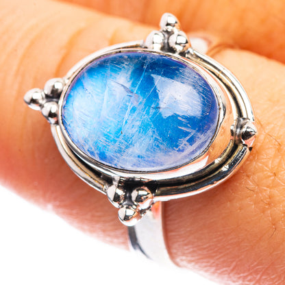 Rainbow Moonstone Ring Size 8.5 (925 Sterling Silver) R142925