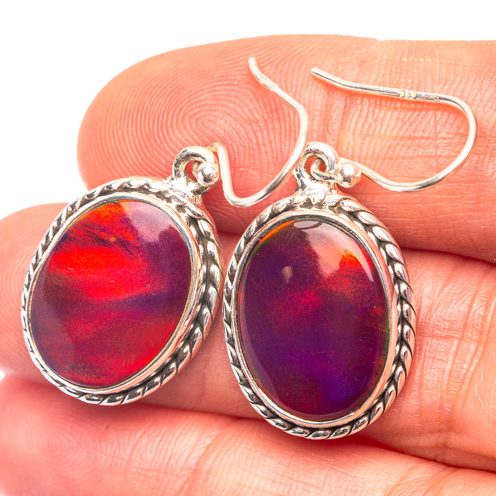 Aura Opal Earrings 1 3/8" (925 Sterling Silver) E432291