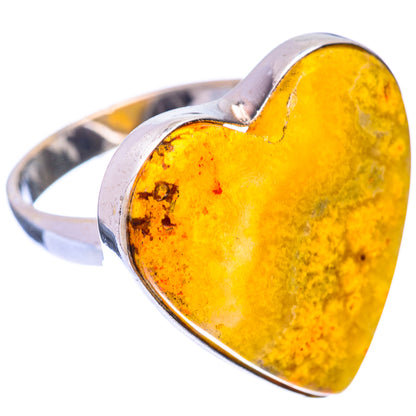 Large Bumble Bee Jasper Ring Size 9.25 (925 Sterling Silver) R140993