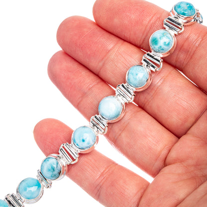 Larimar Bracelets 6 3/8 To7 7/8" (925 Sterling Silver) B90324
