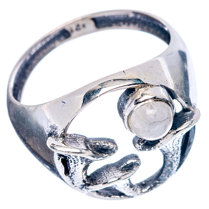 Rainbow Moonstone Mushroom Dainty Ring Size 6 (.925 Sterling Silver)