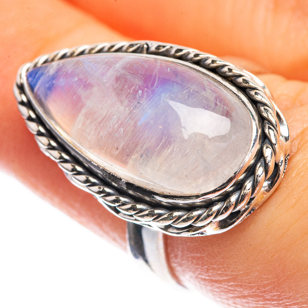 Rainbow Moonstone Ring Size 6 (925 Sterling Silver) RING143429