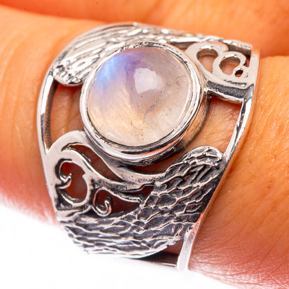 Rainbow Moonstone Ring Size 8.25 (925 Sterling Silver) R141092