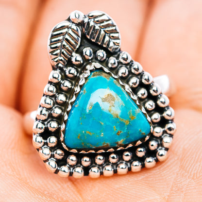 Kingman Turquoise Ring Size 8 Adjuistable (.925 Sterling Silver)