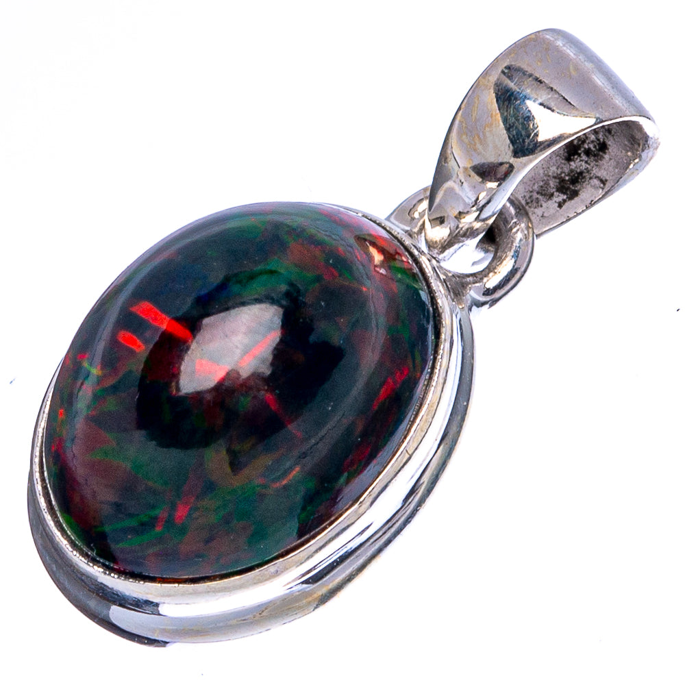 Rare Black Opal Pendants 7/8" (925 Sterling Silver) P43262