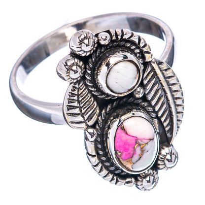 Native Style Cotton Candy Turquoise Ring Size 9 (.925 Sterling Silver)