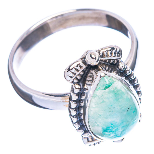 Green Moonstone Ring Size 7.25 (925 Sterling Silver) R3679