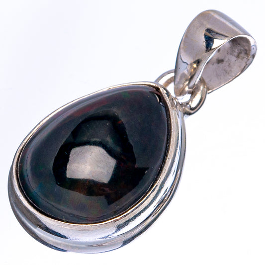 Large Rare Black Opal Pendant 1" (925 Sterling Silver) P43455