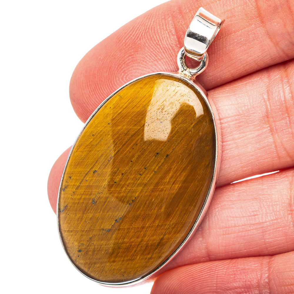 Tiger's Eye Pendant 1 7/8" (.925 Sterling Silver)