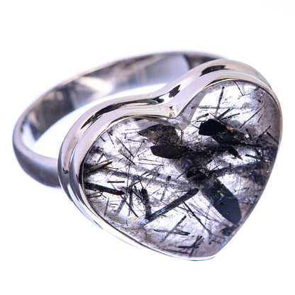Tourmalinated Quartz 925 Sterling Silver Ring Size 9