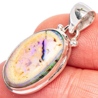 Rare Sterling Opal Pendant 1 1/4" (925 Sterling Silver) P41564