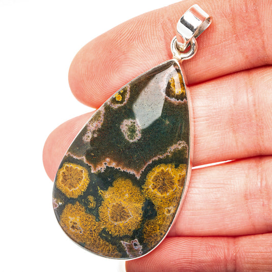 Ocean Jasper Pendant 2 1/8" (.925 Sterling Silver)