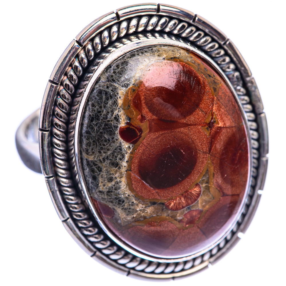 Large Mushroom Rhyolite 925 Sterling Silver Ring Size 10