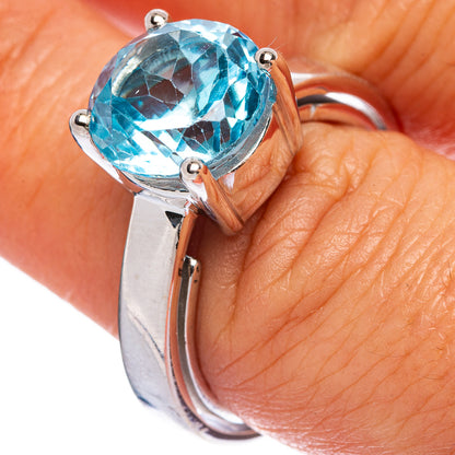 Rare Blue Topaz Ring Size 7.75 (925 Sterling Silver) R145992