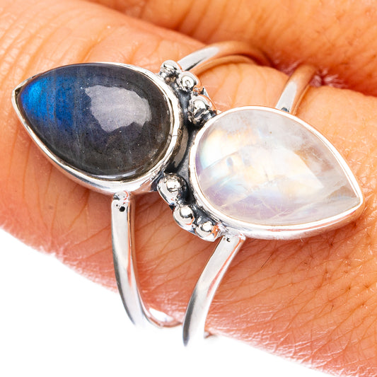 Premium Labradorite, Rainbow Moonstone 925 Sterling Silver Ring Size 8.75 Ana Co R3617