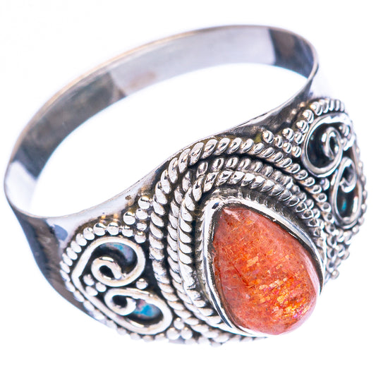 Sunstone Ring Size 8.5 (925 Sterling Silver) R4017