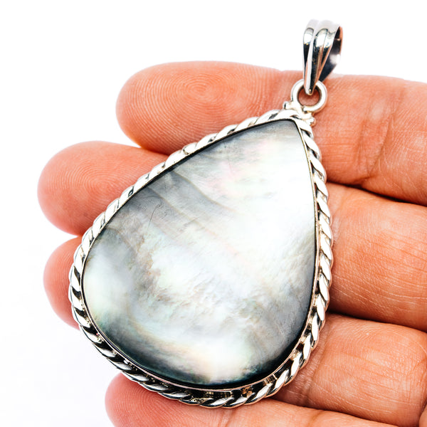 Mother of Pearl Pendant 2 1/2" (.925 Sterling Silver)