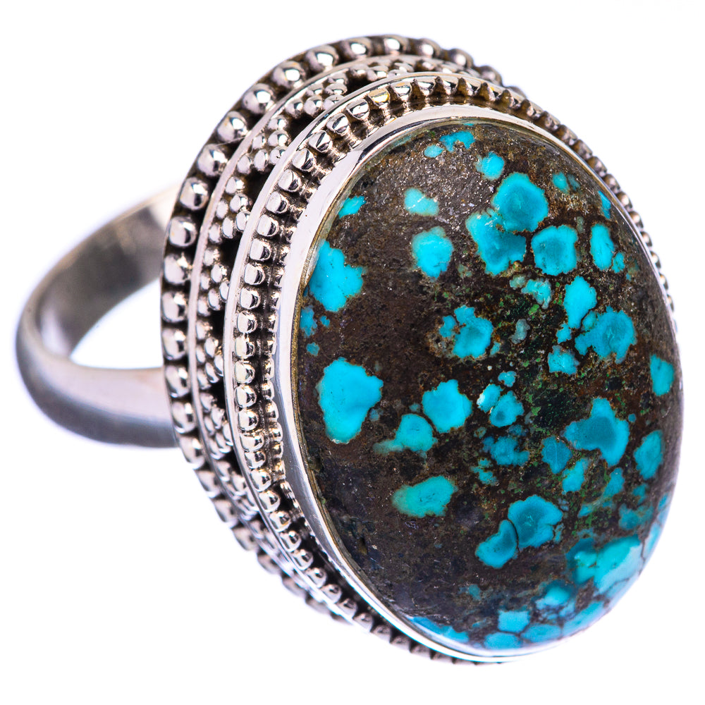Tibetan Turquoise Ring Size 7.25 (925 Sterling Silver) R142679