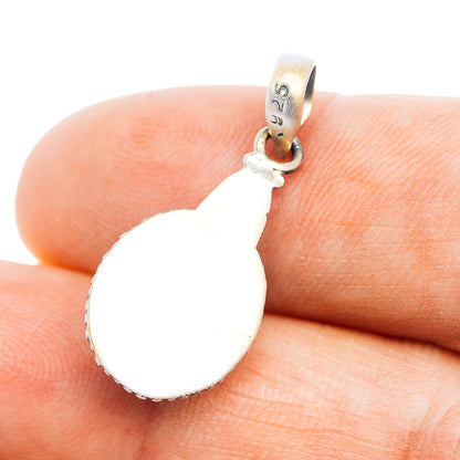 Southwestern Style Black Jack Turquoise Pendant 1 1/8" (.925 Sterling Silver)