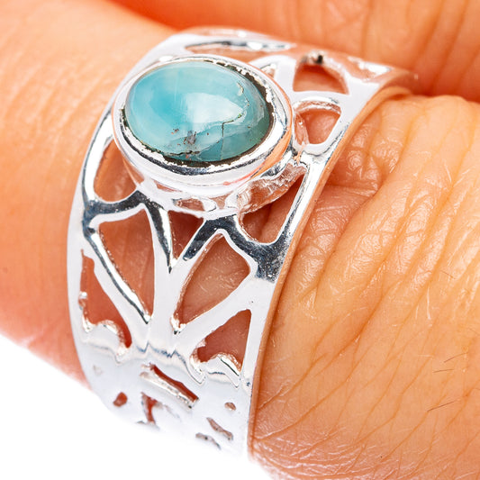 Larimar Dainty Ring Size 7 (925 Sterling Silver) R3422