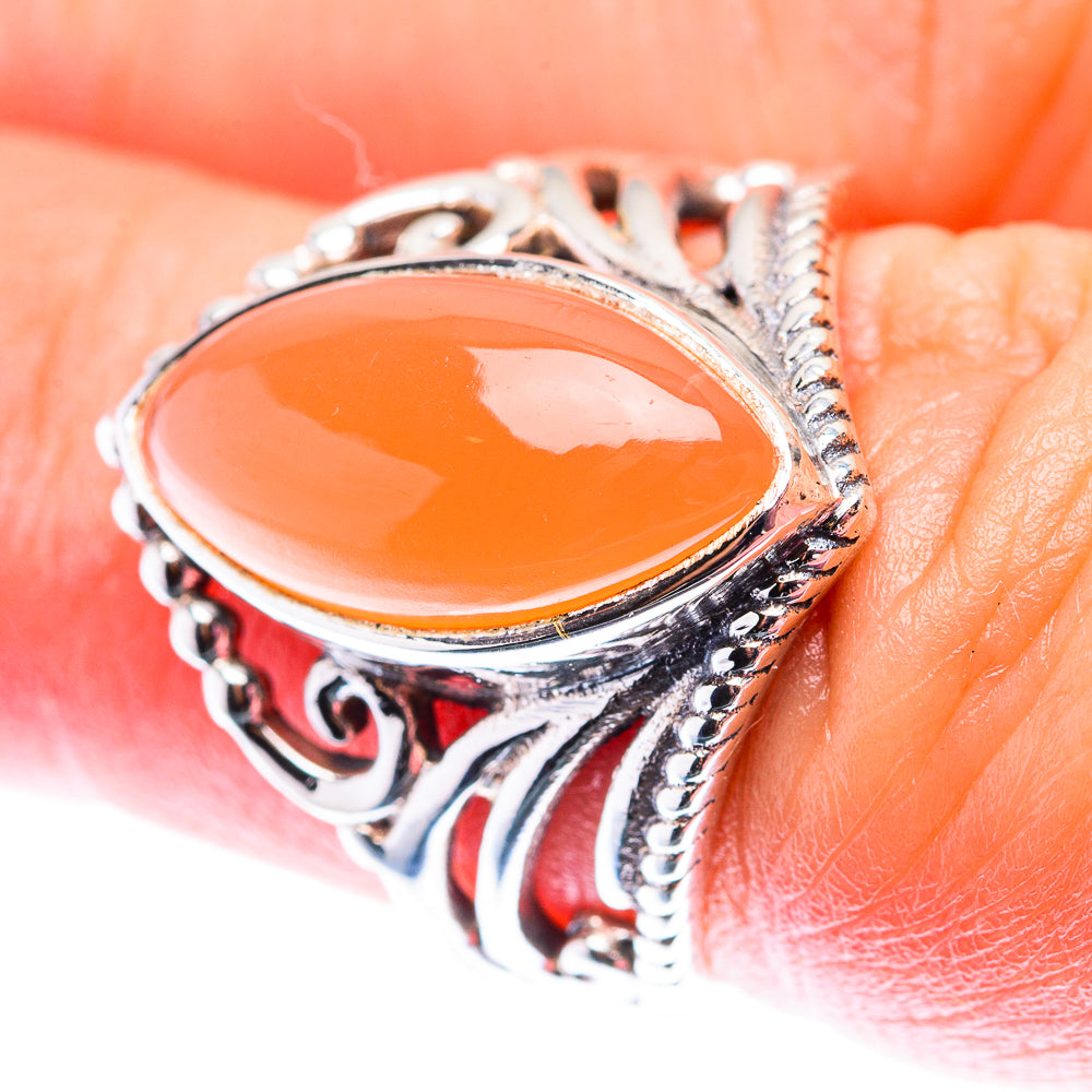 Peach Moonstone Ring Size 6.25 (925 Sterling Silver) RING140090