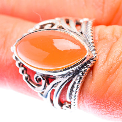 Peach Moonstone Ring Size 6.25 (925 Sterling Silver) RING140090